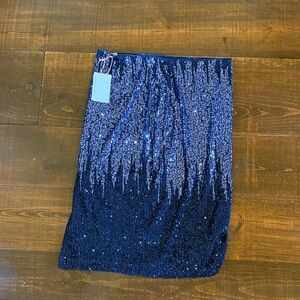 NWT navy sequin skirt